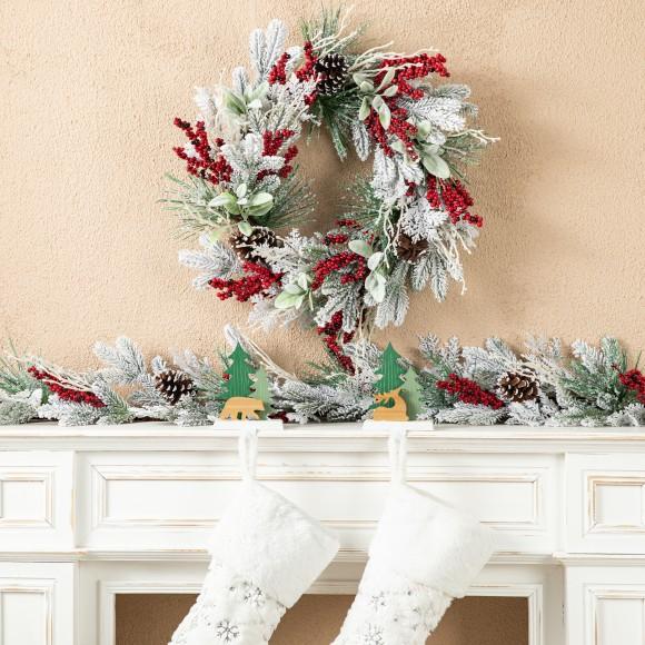 Glitzhome Glitzhome Set Of 2 Christmas Reindeer&Bear Stocking Holder