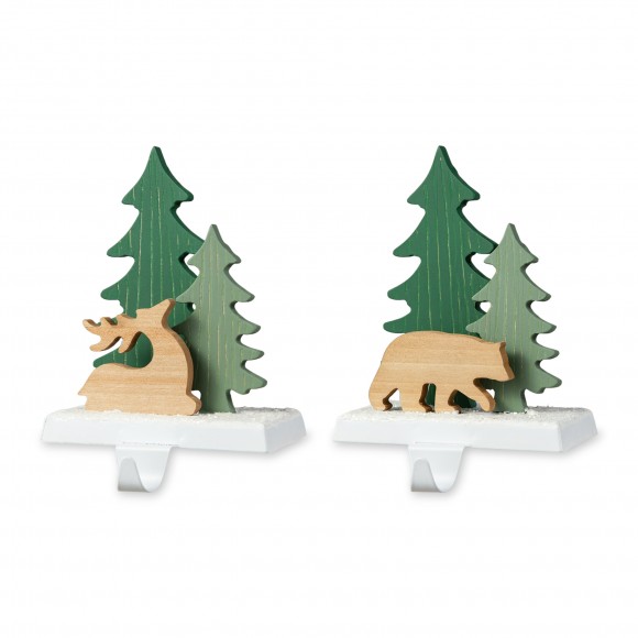 glitzhome Glitzhome Set of 2 Christmas Reindeer&Bear Stocking Holder