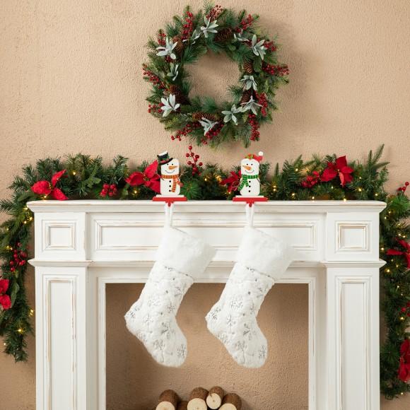 Glitzhome Glitzhome Set Of 2 Christmas Snowman Stocking Holders