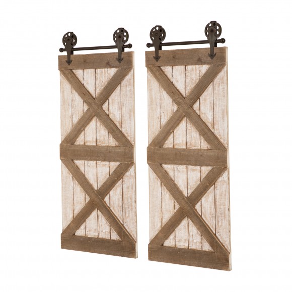 Glitzhome Glitzhome Set Of 2 Farmhouse Barn Door Decor