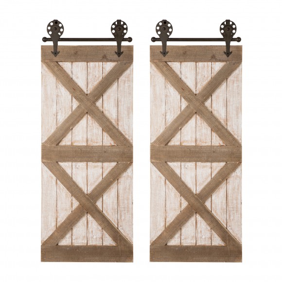 glitzhome Glitzhome Set of 2 Farmhouse Barn Door Decor