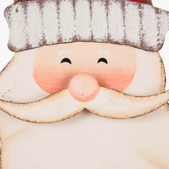 Glitzhome Glitzhome Set Of 2 Metal Snowman & Santa Yard Stake Or Standing Décor Or Wall Décor