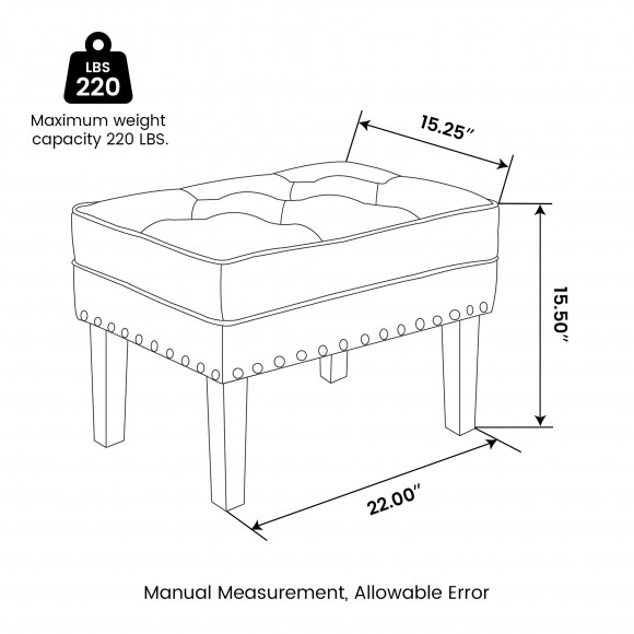 Glitzhome Glitzhome Set Of 2 Mid-century Modern Coffee Leatherette Button-tufted Accent Stool