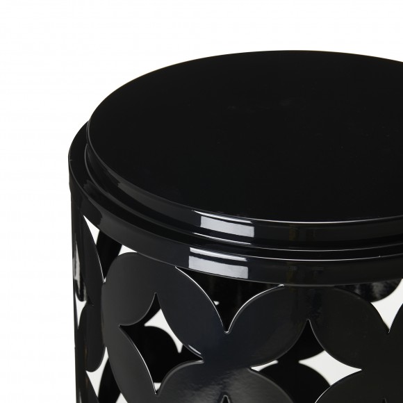 Glitzhome Glitzhome Set Of 2 Modern Black Heavy Duty Metal Frame Side Table Or Accent Stool