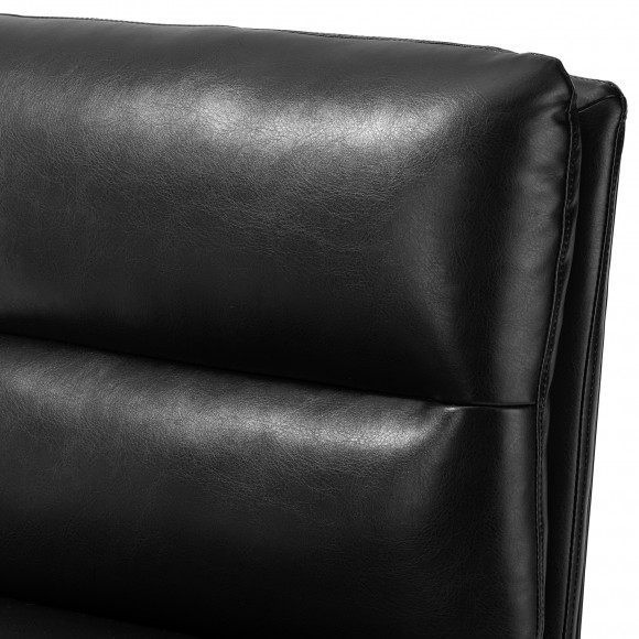 Glitzhome Glitzhome Set Of 2 Modern Black Thick Leatherette Accent Arm Chair