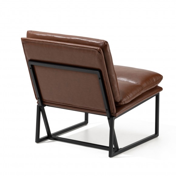 Glitzhome Glitzhome Set Of 2 Modern Coffee Thick Leatherette Accent Arm Chair