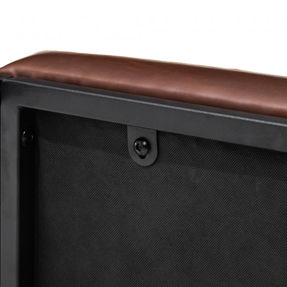 Glitzhome Glitzhome Set Of 2 Modern Coffee Thick Leatherette Accent Stool