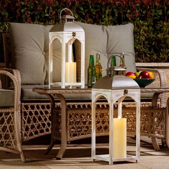 Glitzhome Glitzhome Set Of 2 Modern Farmhouse Wooden Lantern