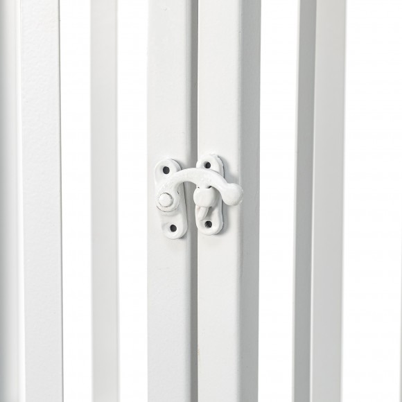 Glitzhome Glitzhome Set Of 2 Modern Square Metal/Wood White Lanterns