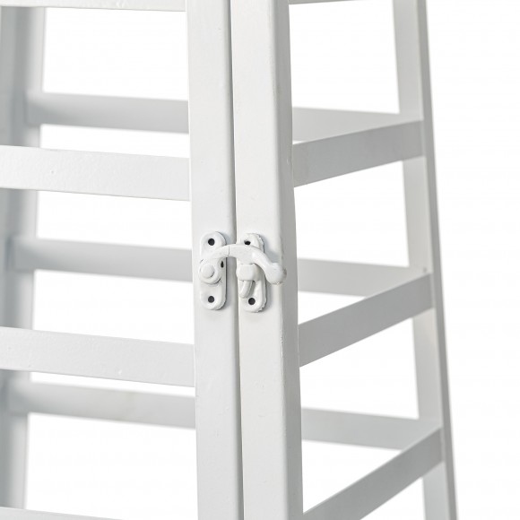 Glitzhome Glitzhome Set Of 2 Modern Trapezoid Metal/Wood White Lanterns