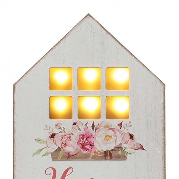 Glitzhome Glitzhome Set Of 2 Mother's Day Lighted Wooden House Shaped Table Sign