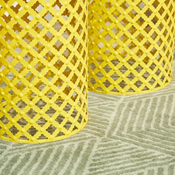 Glitzhome Glitzhome Set Of 2 Multi-functional Metal Yellow Garden Stool Or Planter Stand Or Accent Table Or Side Table