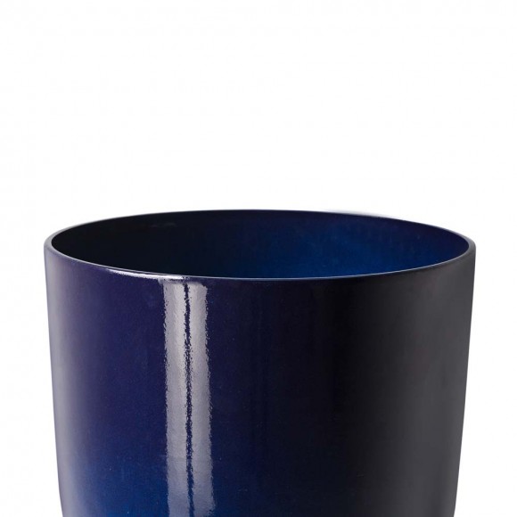 Glitzhome Glitzhome Set Of 2 Oversized Eco-Friendly PE Cobalt Blue Faux Ceramic Tall Pot Planter