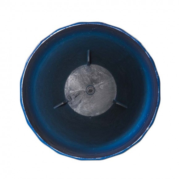 Glitzhome Glitzhome Set Of 2 Oversized Eco-Friendly PE Cobalt Blue Faux Ceramic Textured Tall Pot Planter