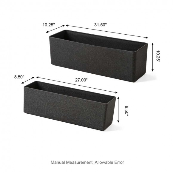 Glitzhome Glitzhome Set Of 2 Oversized Eco- Friendly PE Oversized Faux Marble Rectangle Planter