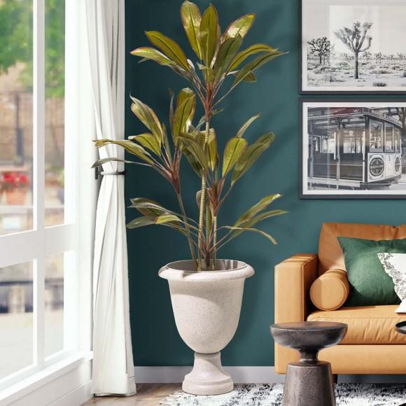 Glitzhome Glitzhome Set Of 2 Oversized Eco-Friendly PE Sand Beige Faux Terrazzo Urn Planter