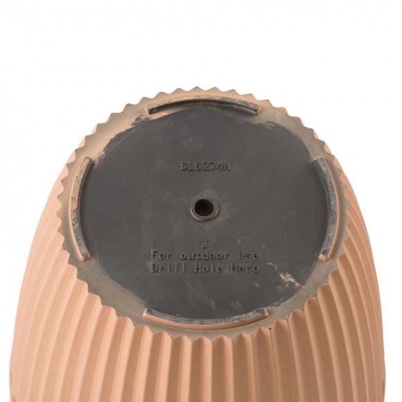 Glitzhome Glitzhome Set Of 2 Oversized Eco-Friendly PE Terracotta Round Fluted Pot Planter