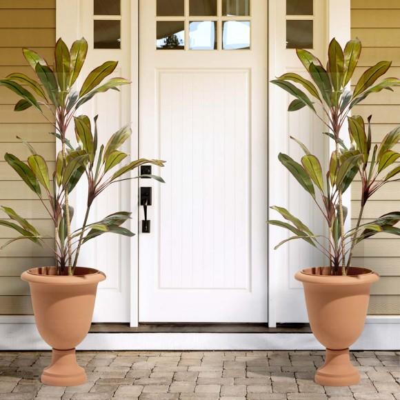 Glitzhome Glitzhome Set Of 2 Oversized Eco-Friendly PE Terracotta Urn Planter