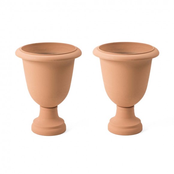 glitzhome Glitzhome Set of 2 Oversized Eco-Friendly PE Terracotta Urn Planter