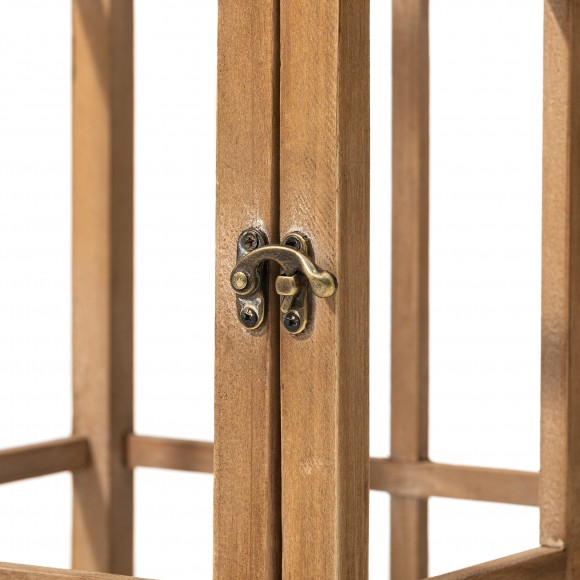 Glitzhome Glitzhome Set Of 2 Oversized Farmhouse Wood/Metal Natural Lanterns