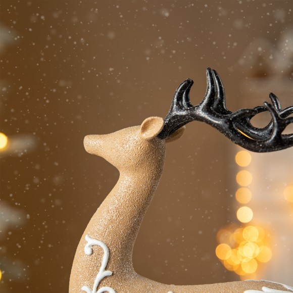Glitzhome Glitzhome Set Of 2 Resin Christmas Reindeer Table Decor