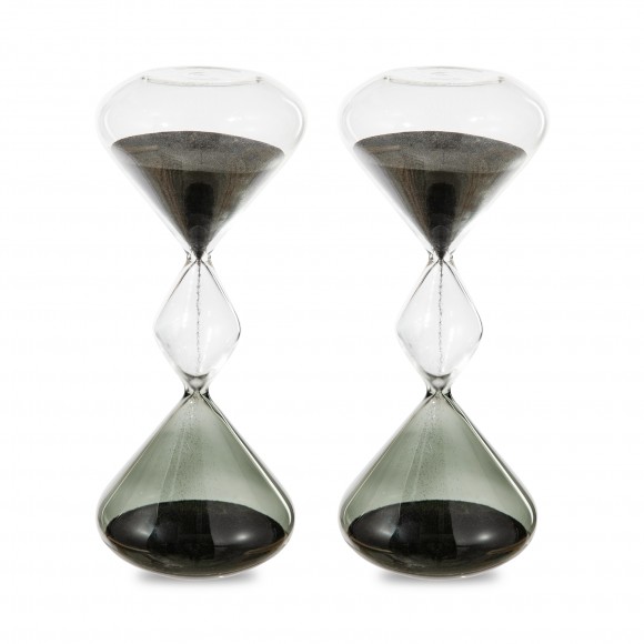 glitzhome Glitzhome Set of 2 Tri-Layer Two-Tone Color Hourglasses with Black Sand 15-Minute Sand Timers