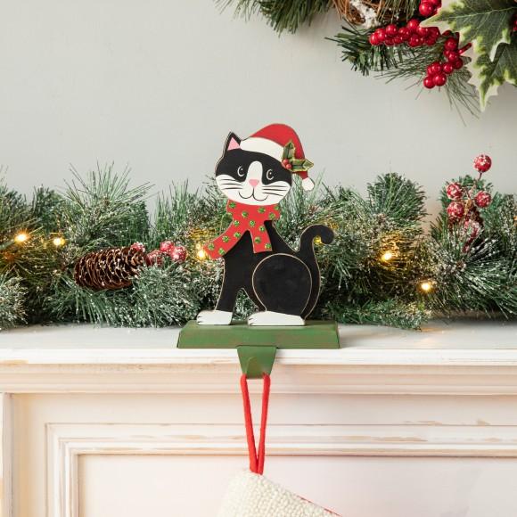Glitzhome Glitzhome Set Of 2 Wooden/Metal Cat & Dog Stocking Holder