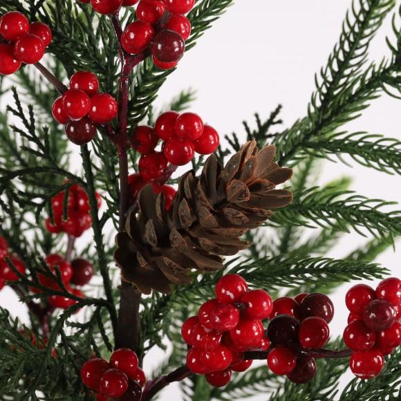 Glitzhome Glitzhome Set Of 3 37.5"H Christmas Greenery PE Dripping Pine Porch Tree Set And Matched 24"D Wreath