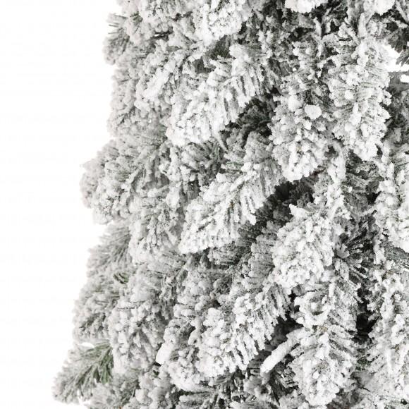 Glitzhome Glitzhome Set Of 3 4.5ft/6ft/7.5ft Pre-Lit Flocked Artificial Christmas Tree With 100/150/250 Warm White C3 Clear LED Lights 9 Function W/Foot Pedal