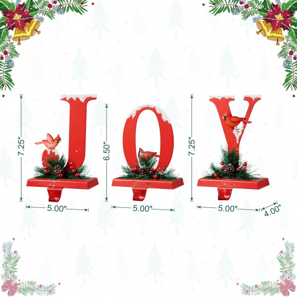 Glitzhome Glitzhome Set Of 3 Christmas Metal JOY Stocking Holders