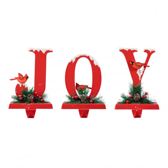 Glitzhome Glitzhome Set Of 3 Christmas Metal JOY Stocking Holders