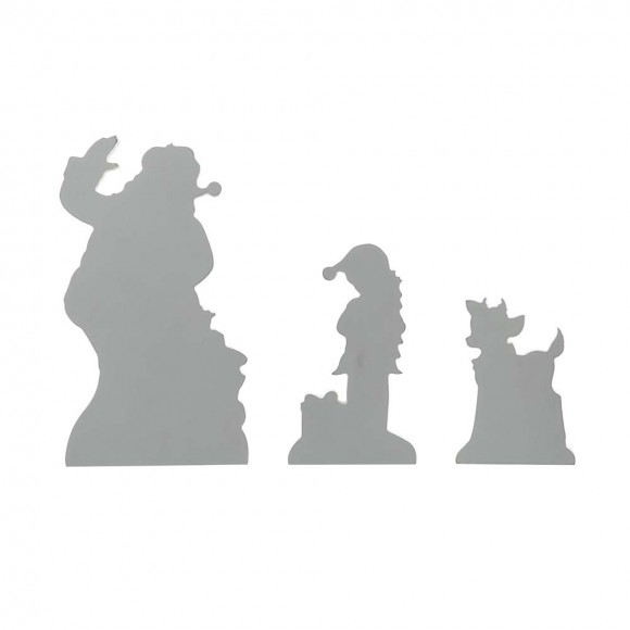 Glitzhome Glitzhome Set Of 3 Wooden Christmas Santa ELF Reindeer Table Decor