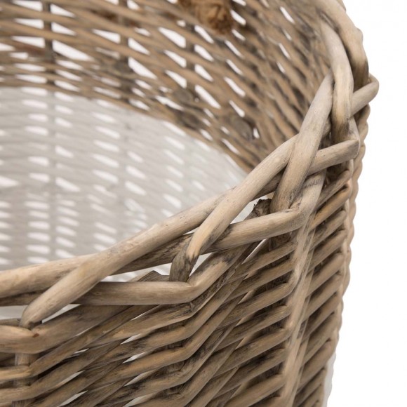 Glitzhome Glitzhome Set Of 3pcs Natural/White Round Willow Baskets