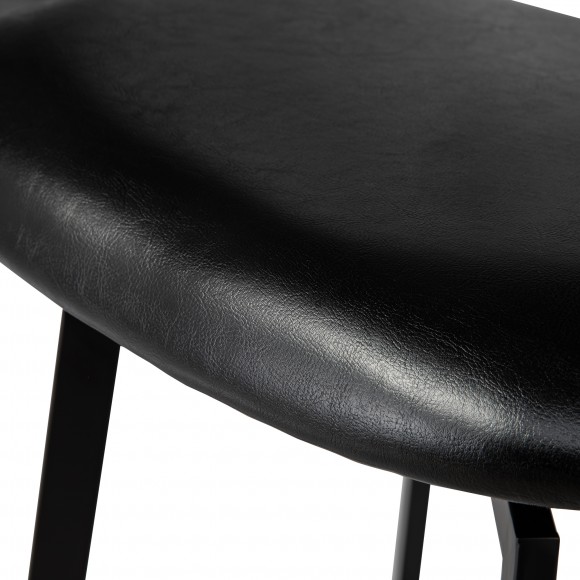 Glitzhome Glitzhome Set Of 4 Mid-Century Modern Black Leatherette Swivel Bar Stool With Black Metal Frame And Walnut Faux Rattan Backrest