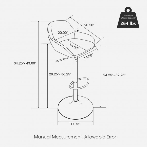 Glitzhome Glitzhome Set Of 4 Mid-Century Modern Khaki Leatherette Gaslift Adjustable Swivel Bar Stool