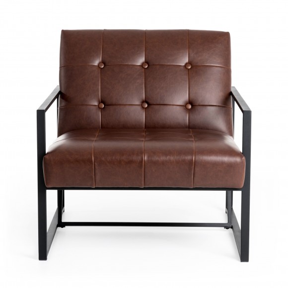 Glitzhome Glitzhome Set Of 4 Modern Coffee Thick Leatherette Accent Chair Accent Stool 2 Chairs 2 Stools