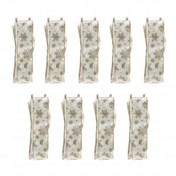 Glitzhome Glitzhome Set Of 9 32"H Christmas Elegant Snowflake Ribbon Bow Decor