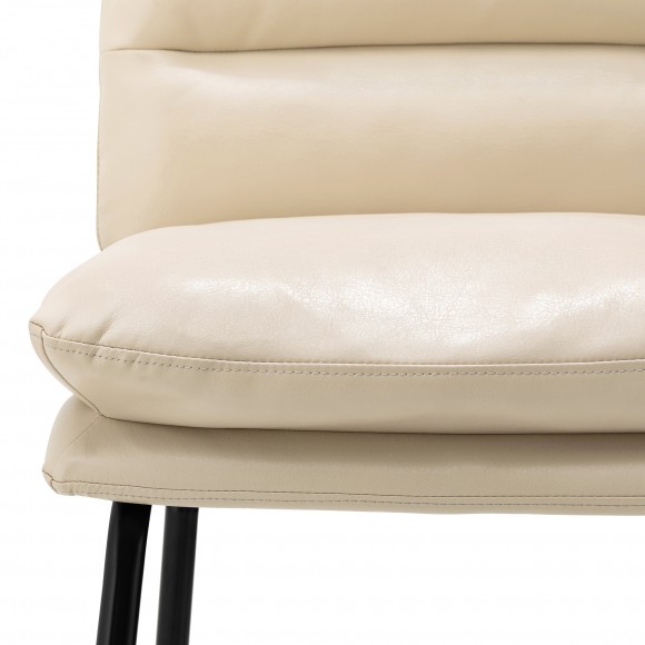 Glitzhome Glitzhome SSet Of 3 Pub Table Set - Industrial Modern Square Bar Table With Black Oak Veneer Top And Cream Thick Leatherette Bar Stools