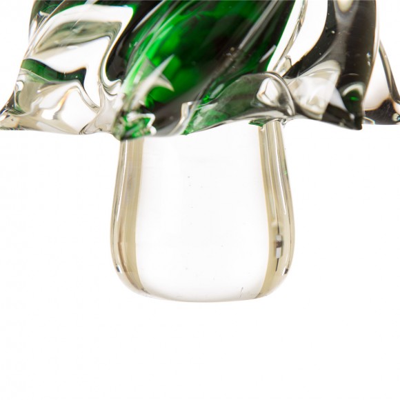 Glitzhome Glitzhome Striped Table Decor Glass Christmas Tree 7.9" H Green
