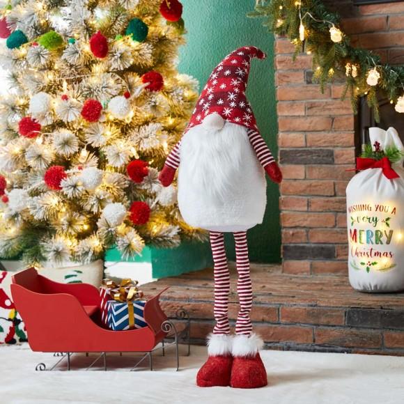 Glitzhome Glitzhome Telescoped Fabric Christmas Gnome Standing Décor