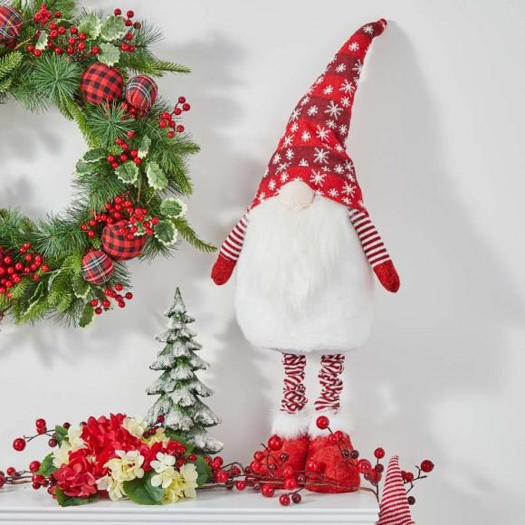 Glitzhome Glitzhome Telescoped Fabric Christmas Gnome Standing Décor