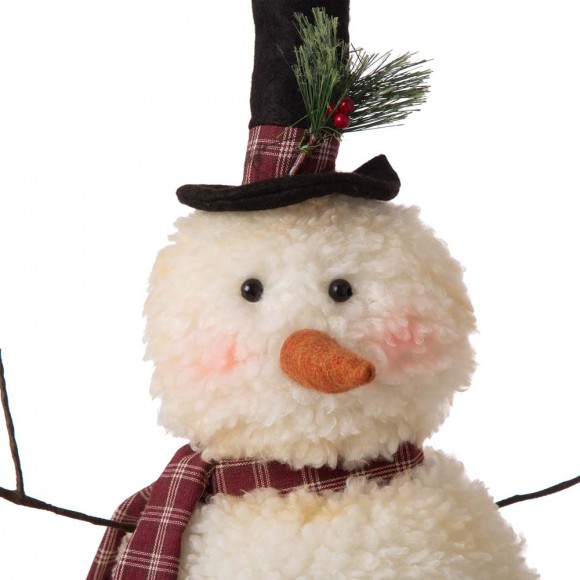 Glitzhome Glitzhome Telescoped Fabric Christmas Snowman Standing Décor