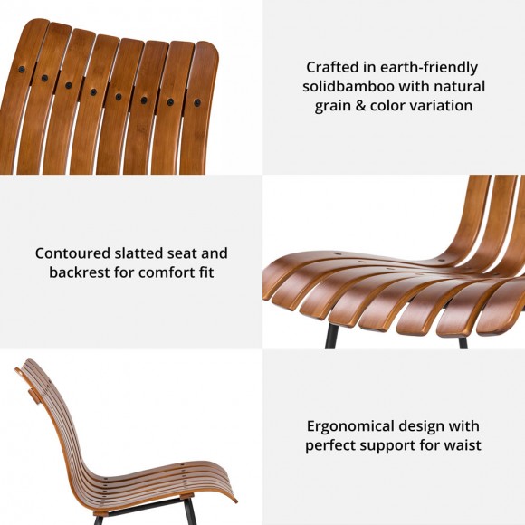 Glitzhome Glitzhome Two Bamboo Rocking Chairs And One Accent Table