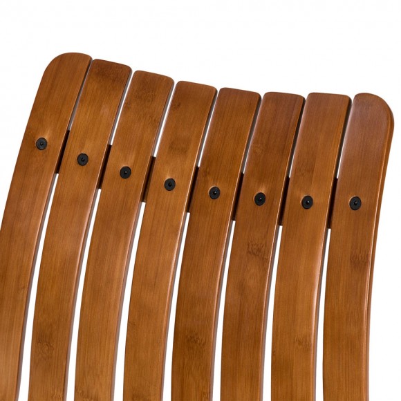 Glitzhome Glitzhome Two Bamboo Rocking Chairs And One Accent Table