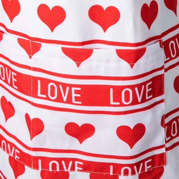 Glitzhome Glitzhome Valentine's Fabric Heart Apron With 2 Roomy Pockets