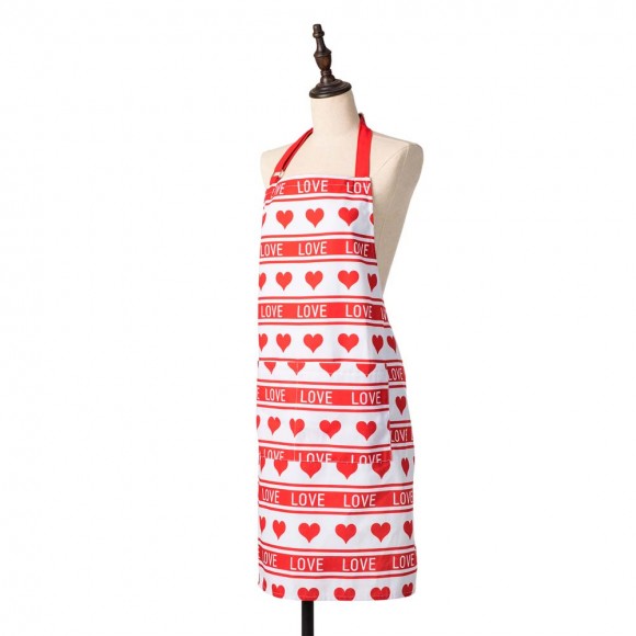 Glitzhome Glitzhome Valentine's Fabric Heart Apron With 2 Roomy Pockets