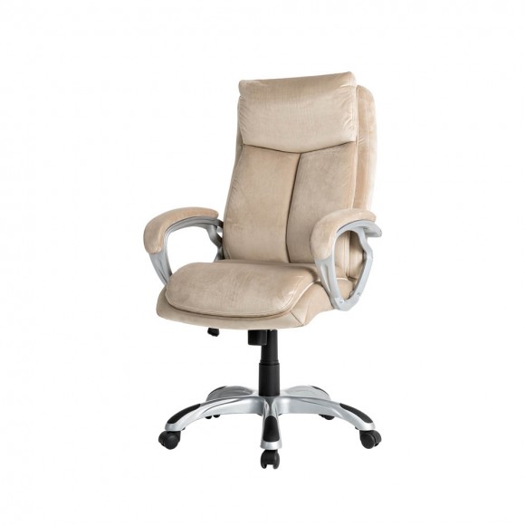 glitzhome Glitzhome Velvet Gaslift Adjustable High-Back Swivel Office Chair