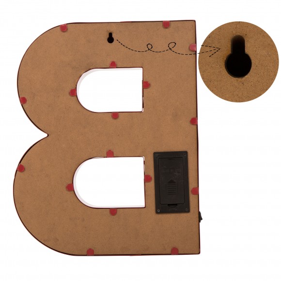 Glitzhome Glitzhome Vintage Marquee LED Lighted Letter B Sign Battery Operated Red