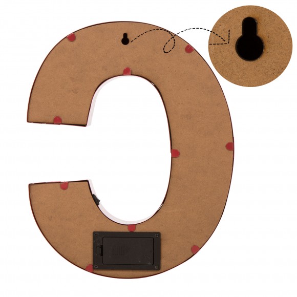 Glitzhome Glitzhome Vintage Marquee LED Lighted Letter C Sign Battery Operated Red