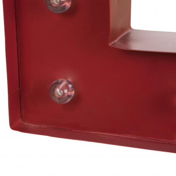 Glitzhome Glitzhome Vintage Marquee LED Lighted Letter E Sign Battery Operated Red